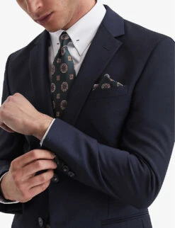 Reiss Hope Travel Notch-lapels Single-breasted Wool Blazer -Selfridges Store R04068320 NAVY ALT04