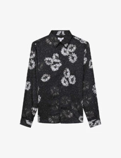 Reiss Evie Floral-print Recycled Polyester-blend Shirt