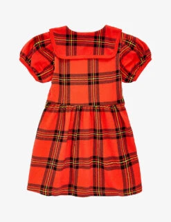 Mini Rodini Check-pattern Cotton-jersey Dress 18 Months - 11 Years -Selfridges Store R04068880 RED ALT02