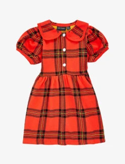 Mini Rodini Check-pattern Cotton-jersey Dress 18 Months - 11 Years
