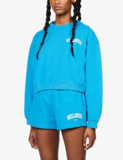 Wellness Slogan-print Cotton Jersey Jumper -Selfridges Store R04068980 OCEANWHITE ALT02