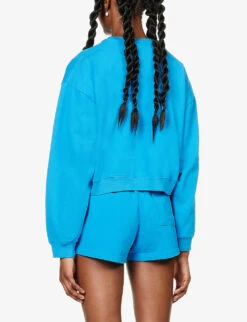 Wellness Slogan-print Cotton Jersey Jumper -Selfridges Store R04068980 OCEANWHITE ALT03