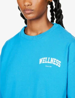 Wellness Slogan-print Cotton Jersey Jumper -Selfridges Store R04068980 OCEANWHITE ALT04