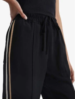 Reiss Odell Stripe-trim Woven Trousers -Selfridges Store R04070725 BLACK ALT04
