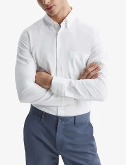 Reiss Greenwich Slim-fit Long-sleeve Cotton Shirt -Selfridges Store R04070736 WHITE ALT02