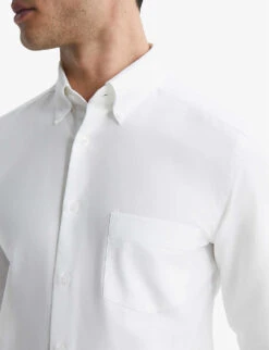 Reiss Greenwich Slim-fit Long-sleeve Cotton Shirt -Selfridges Store R04070736 WHITE ALT04