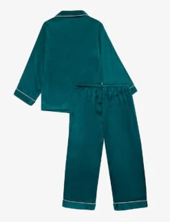 Relaxed-fit Satin Pyjama Set 2-11 Years -Selfridges Store R04071193 GREEN ALT02