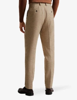 Ted Baker Pinsley Slim-fit Houndstooth Woven Trousers -Selfridges Store R04074673 CAMEL ALT02