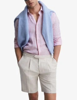 Reiss Ruban Striped Regular-fit Linen Shirt -Selfridges Store R04075254 SOFTPINKHERRI ALT02