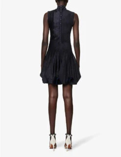 ALAIA Godet Flared-hem Stretch-woven Mini Dress 9 ALAIA Godet Flared-hem Stretch-woven Mini Dress -Selfridges Store R04076369 BLEUFONCE ALT03