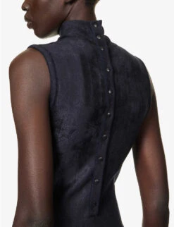 ALAIA Godet Flared-hem Stretch-woven Mini Dress 10 ALAIA Godet Flared-hem Stretch-woven Mini Dress -Selfridges Store R04076369 BLEUFONCE ALT04