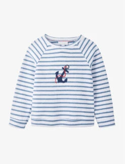 Anchor-patch Striped Cotton Sweatshirt 18 Months - 6 Years