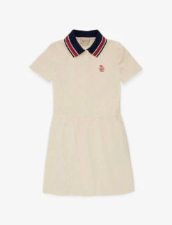 Gucci Contrast-collar Cotton-jersey Dress 4-12 Years