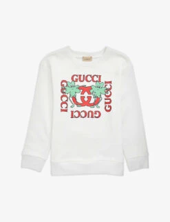 Gucci Graphic Logo-print Cotton-jersey Sweatshirt 4-12 Years