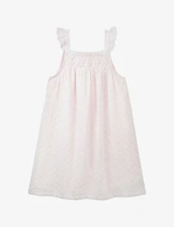 Floral-embroidered Smocked Cotton Dress 2-5 Years