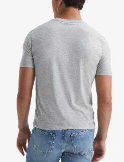 Reiss Dayton V-neck Cotton-jersey T-shirt -Selfridges Store R04080317 GREYMARL ALT03