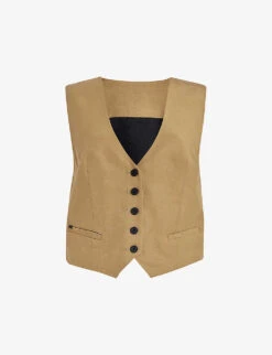 AllSaints Deri Lyn Recycled Polyester-lined Woven Waistcoat