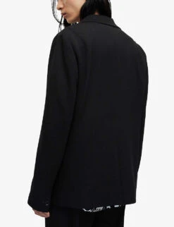 AllSaints Helm Single-breasted Stretch-woven Blazer -Selfridges Store R04080476 BLACK ALT03