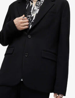 AllSaints Helm Single-breasted Stretch-woven Blazer -Selfridges Store R04080476 BLACK ALT04