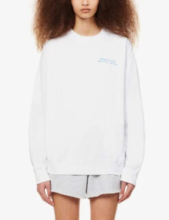Drink Water Relaxed-fit Cotton-jersey Sweatshirt -Selfridges Store R04081044 WHITEOCEAN ALT02