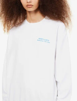 Drink Water Relaxed-fit Cotton-jersey Sweatshirt -Selfridges Store R04081044 WHITEOCEAN ALT04