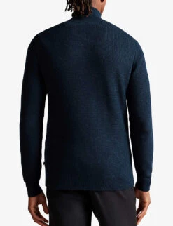 Ted Baker Meaddo Funnel-neck Cotton-blend Jumper -Selfridges Store R04081058 NAVY ALT03