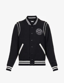 Connecticut Logo-embroidered Wool-blend Varsity Jacket
