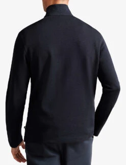 Ted Baker Morric Half-zip Stretch-woven Jumper -Selfridges Store R04081080 NAVY ALT03