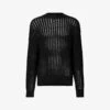AllSaints Reese Open Woven-pattern Organic-cotton Jumper