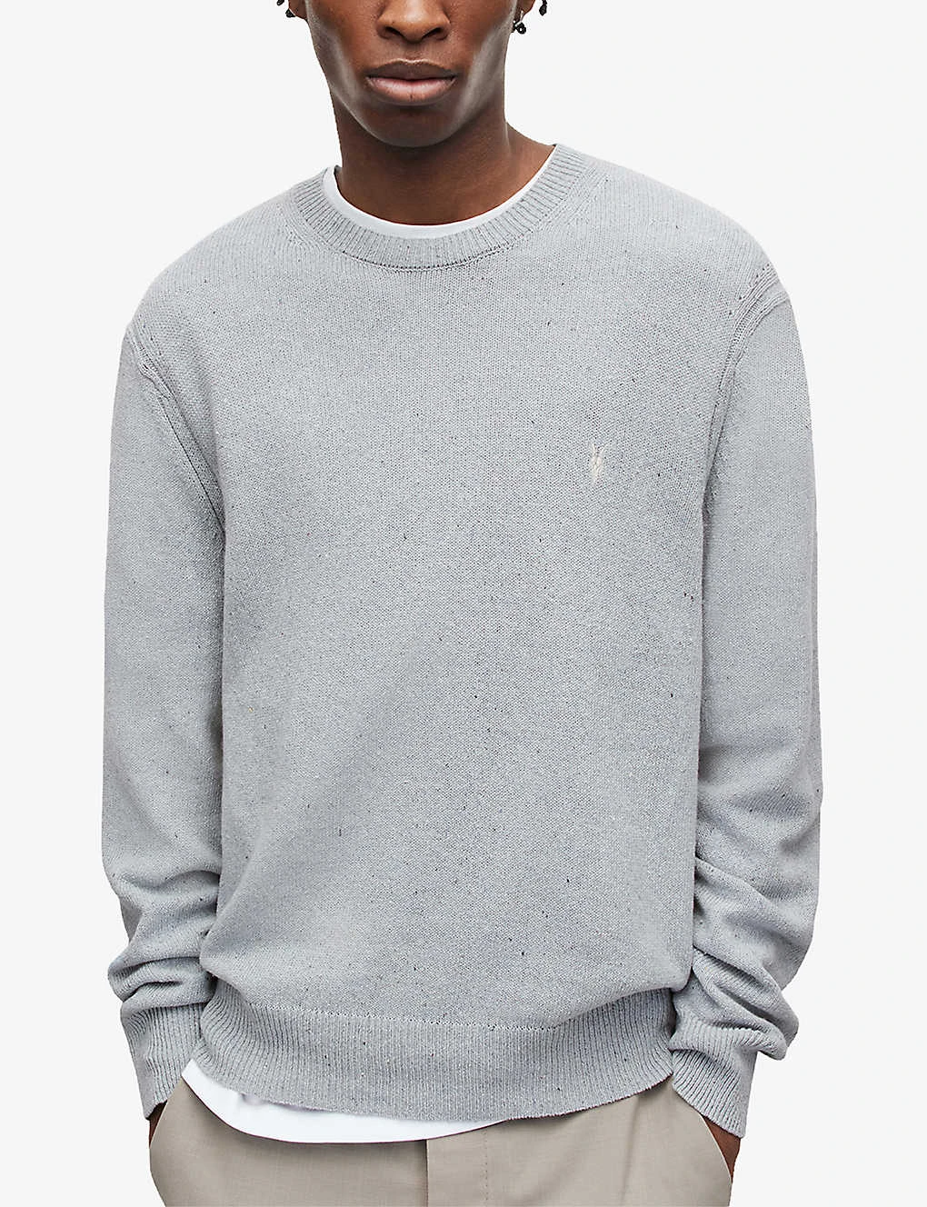 AllSaints Brice Logo-embroidered Recycled Cotton-blend Jumper 3 AllSaints Brice Logo-embroidered Recycled Cotton-blend Jumper - Image 3