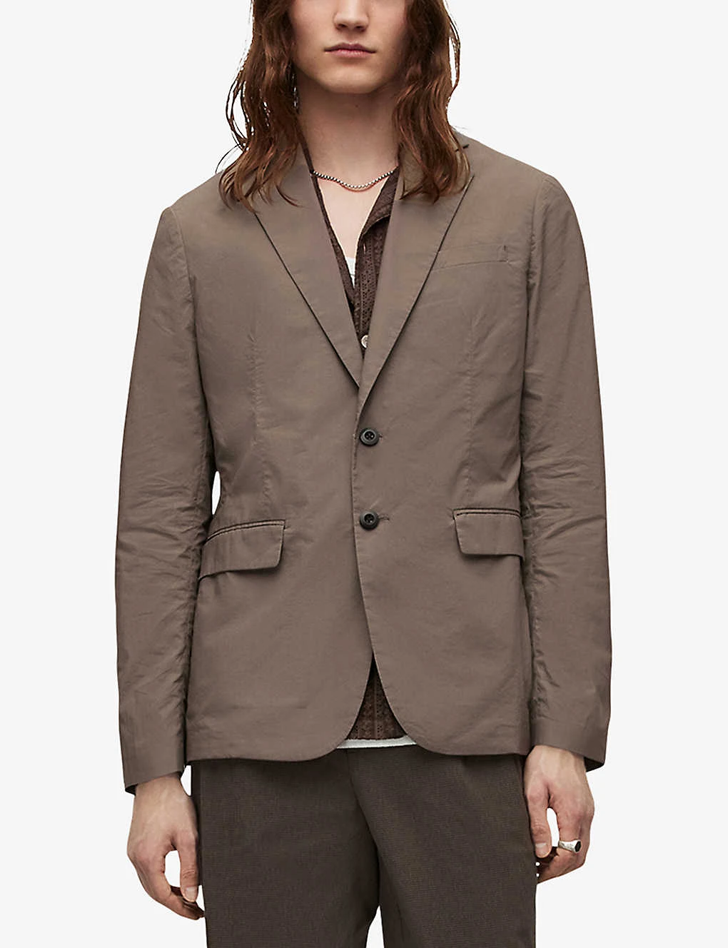 AllSaints Canta Single-breasted Regular-fit Cotton Blazer 3 AllSaints Canta Single-breasted Regular-fit Cotton Blazer - Image 3