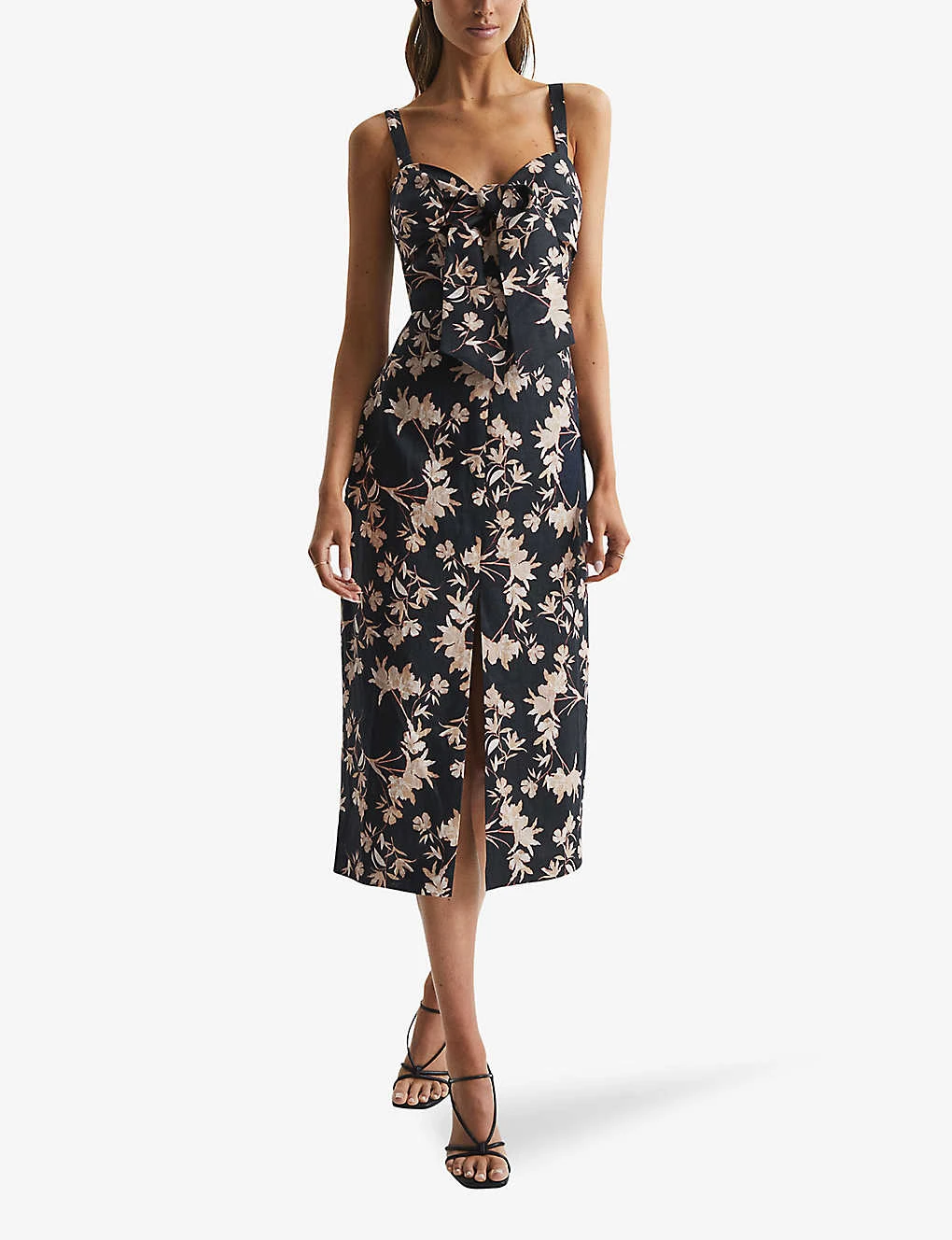 Reiss Aleen Floral-print Linen Midi Dress 2 Reiss Aleen Floral-print Linen Midi Dress - Image 2