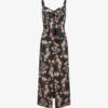 Reiss Aleen Floral-print Linen Midi Dress