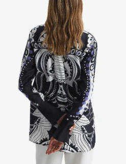 Reiss Rose Abstract-print Woven Shirt -Selfridges Store R04082354 NAVYWHITE ALT03