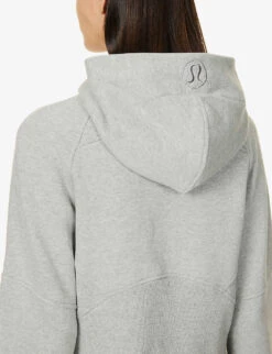 Lululemon Scuba Brand-embroidered Cotton-blend Hoody -Selfridges Store R04082430 HEATHEREDCOREMEDGREY ALT04