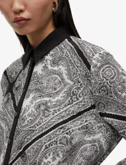 AllSaints Anya Rafaela Paisley-print Woven Midi Dress -Selfridges Store R04082720 OFFWHITE ALT04