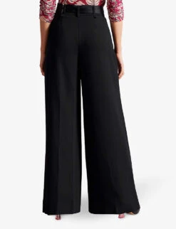 Ted Baker Eliziie Pleated Wide-leg Woven Trousers -Selfridges Store R04083596 BLACK ALT02