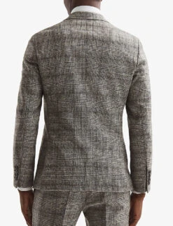 Reiss Alfredo Prince Of Wales-check Wool Blazer -Selfridges Store R04086942 BROWN ALT03