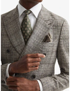 Reiss Alfredo Prince Of Wales-check Wool Blazer -Selfridges Store R04086942 BROWN ALT04