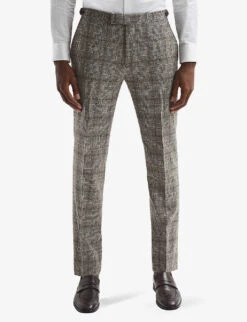 Reiss Alfredo Prince Of Wales-check Wool Trousers -Selfridges Store R04086969 BROWN ALT02