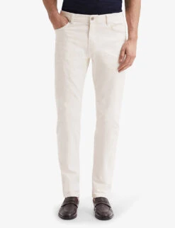 Reiss Santorini Slim-fit Tapered-leg Stretch-cotton Jeans -Selfridges Store R04086982 ECRU ALT02