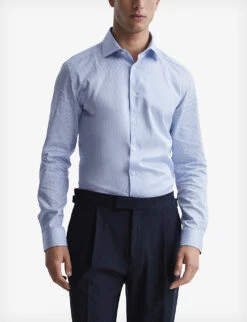 Reiss Remote Bengal Striped Cotton Shirt 7 Reiss Remote Bengal Striped Cotton Shirt -Selfridges Store R04087026 BLUESTRIPE ALT02