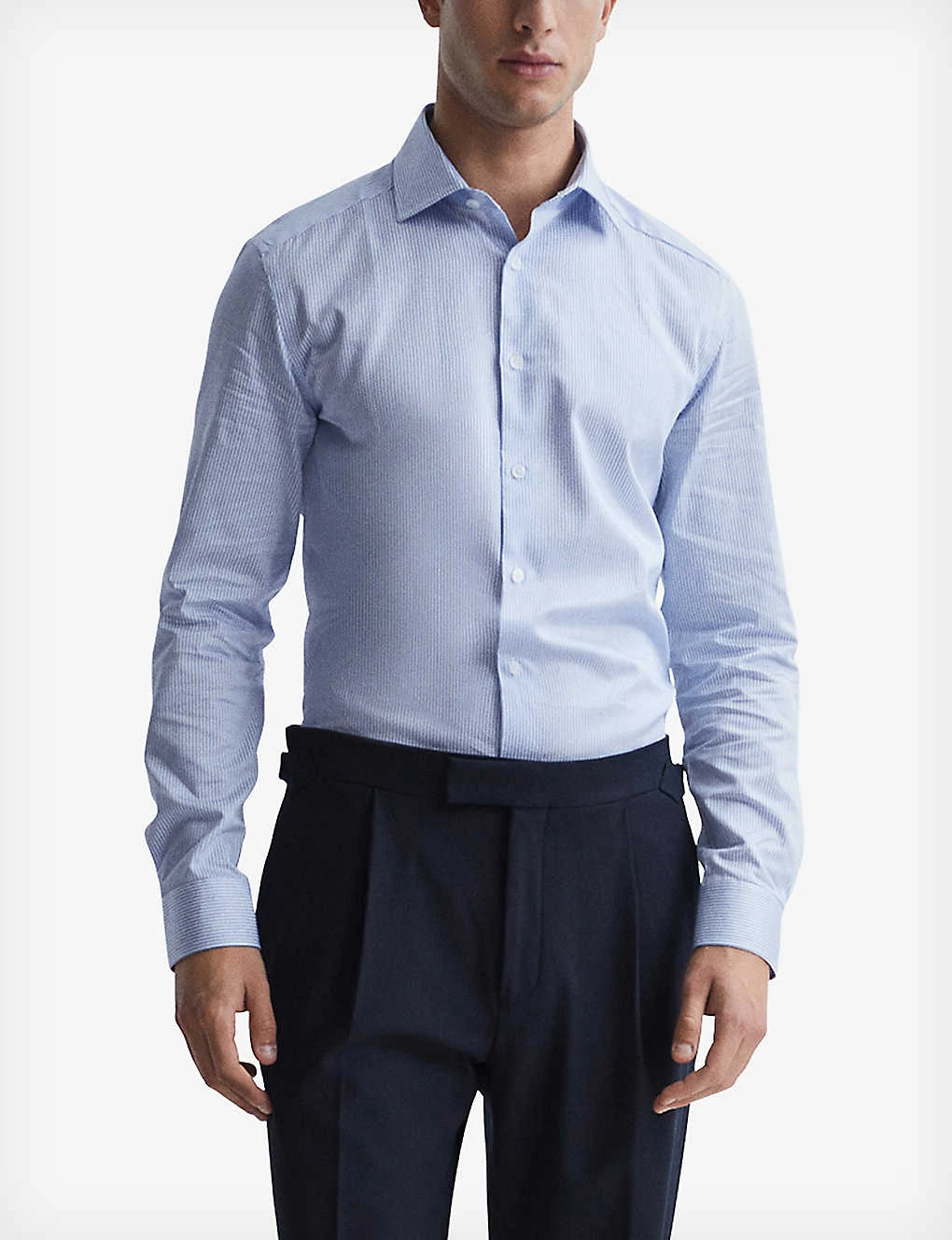 Reiss Remote Bengal Striped Cotton Shirt 3 Reiss Remote Bengal Striped Cotton Shirt - Image 3