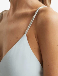 Reiss Irina Embellished-strap Belted-waist Woven Jumpsuit -Selfridges Store R04087035 GREEN ALT04