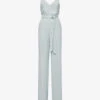 Reiss Irina Embellished-strap Belted-waist Woven Jumpsuit