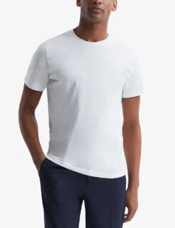 Reiss Bless Crewneck Cotton-jersey T-shirt -Selfridges Store R04087041 WHITE ALT02