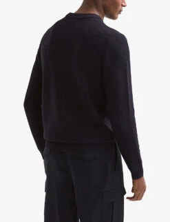 Reiss Cole Ribbed Knitted Jumper -Selfridges Store R04087063 NAVY ALT03