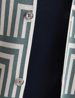 Reiss Milo Abstract-print Woven Shirt -Selfridges Store R04087069 SAGE ALT04