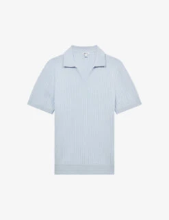 Reiss Felix Open-collar Ribbed Cotton Polo Shirt
