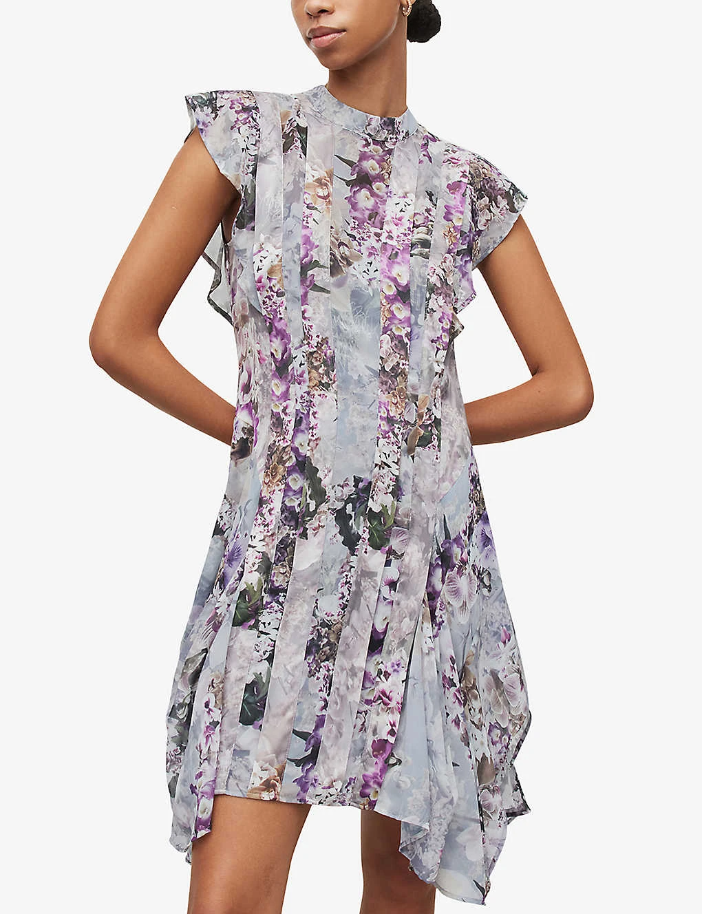 AllSaints Lucia Floral-print Recycled-polyester Mini Dress 3 AllSaints Lucia Floral-print Recycled-polyester Mini Dress - Image 3